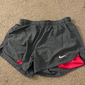 Nike shorts with pink spandex built in